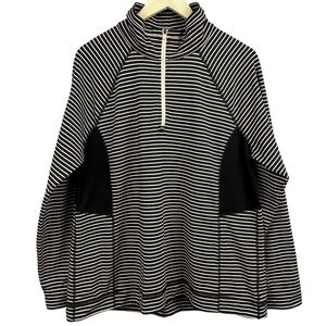 T by Talbots On The Move Striped Half Zip Pullover Size XL